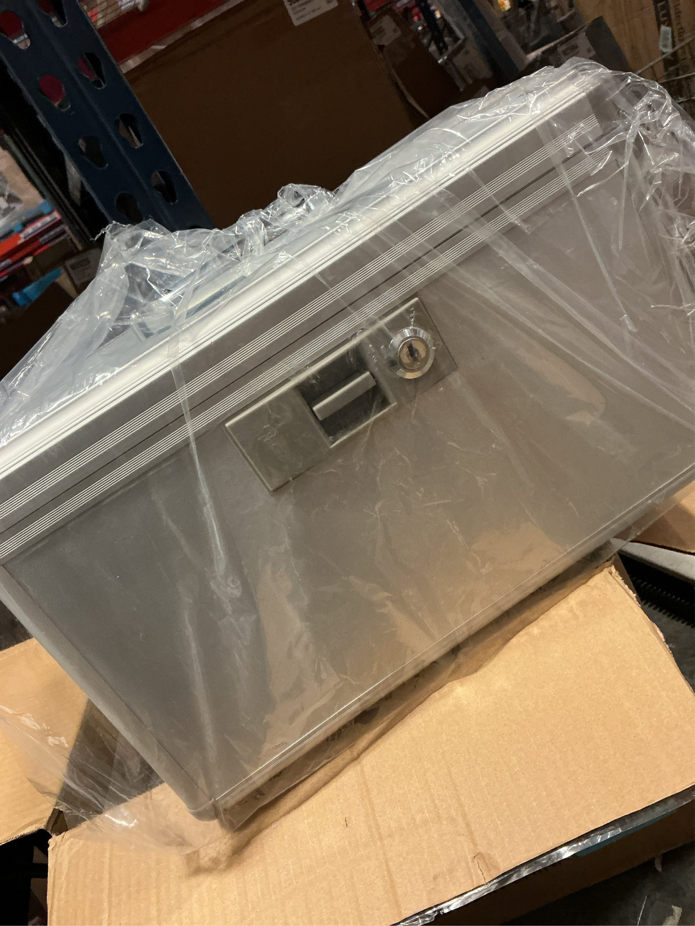 KYODOLED X-Large Medicine Lock Box, Locked Medicine Box with Key, Children Safe Medication Storage, 14.8 x 8.9 x 8.9 Inch, White