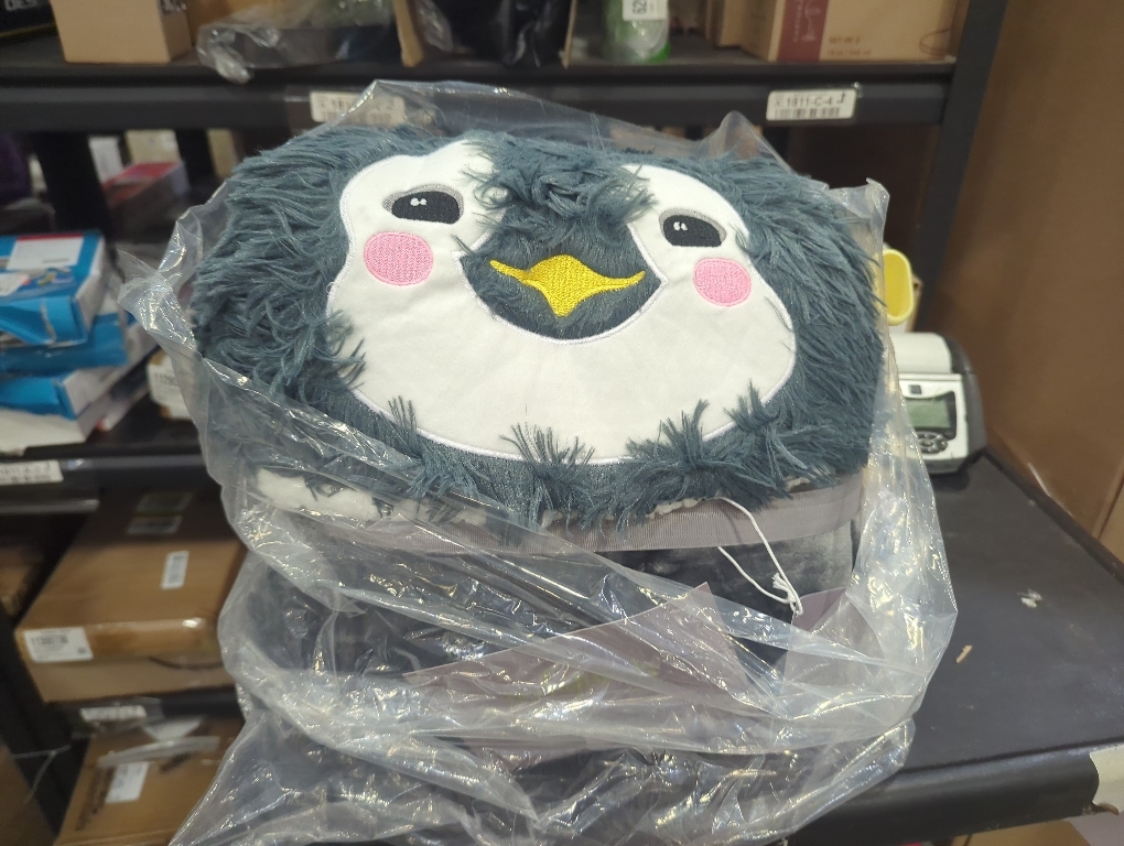 Penguin Wearable Hooded Blanket for Adults - Fluffy Super Soft Shaggy Faux Fur, Fuzzy Warm Cozy Plush Furry Fleece & Sherpa Hoodie Throw Cloak Wrap - Penguin Gifts for Women Adults and Kids