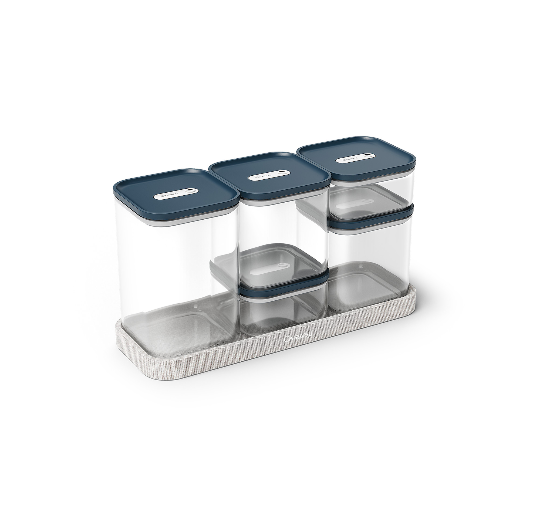 Caraway ® Navy 13-Piece Airtight Glass Food Storage Container Set with Plastic and Silicone Lids