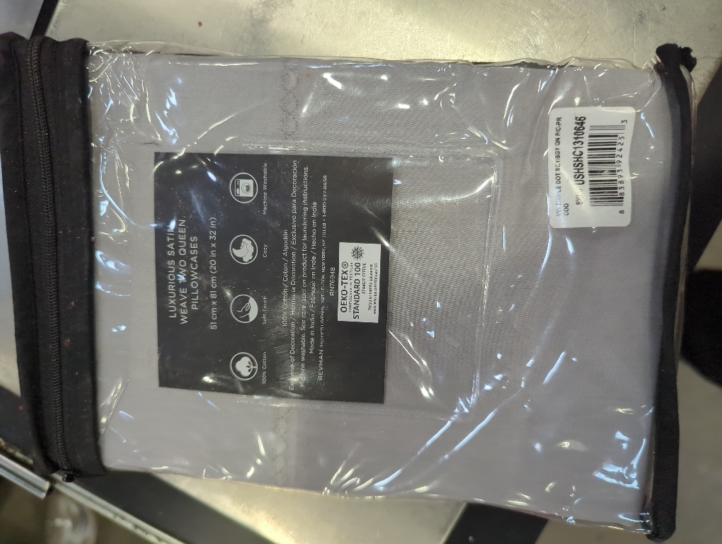 Verawang Two Queen Pillowcases Grey