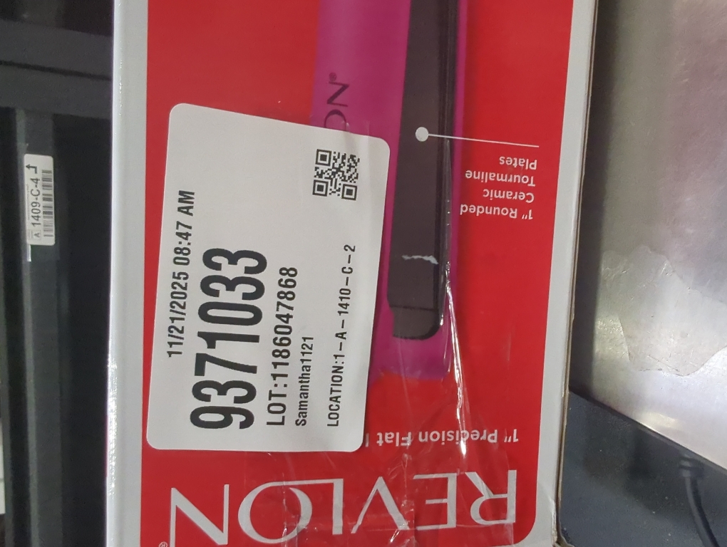 REVLON Ceramic Tourmaline 1 Flat Iron - Hair Straightener Evenly Distributes Heat for Less Damage, 5 Preset Temperatures for All Hair Types