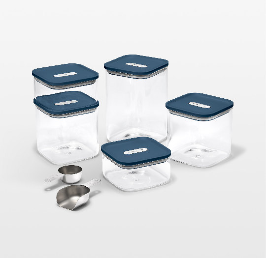 Caraway ® Navy 13-Piece Airtight Glass Food Storage Container Set with Plastic and Silicone Lids