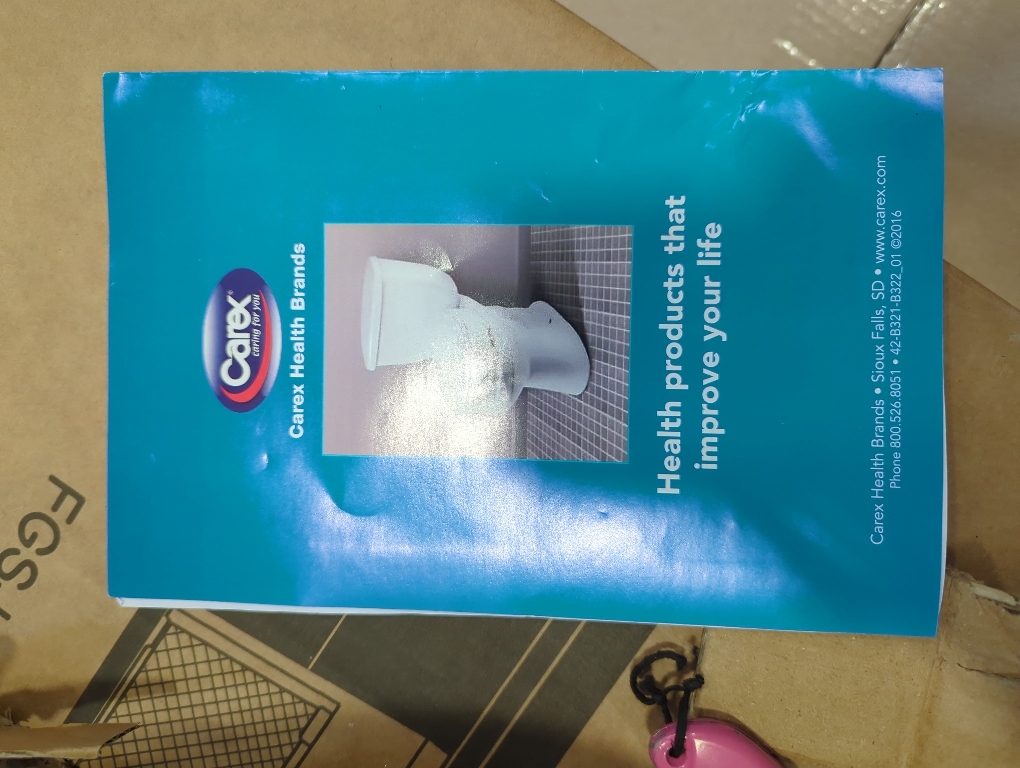 MISSING THE PART ON THE TOP ‼️Carex Health Brands Hinged Elongated Toilet Seat Riser, Adds 3.5 Inches of Height to Toilet, 300 Pound Weight Capacity, Raised Toilet Seat, White (FGB32100 0000)