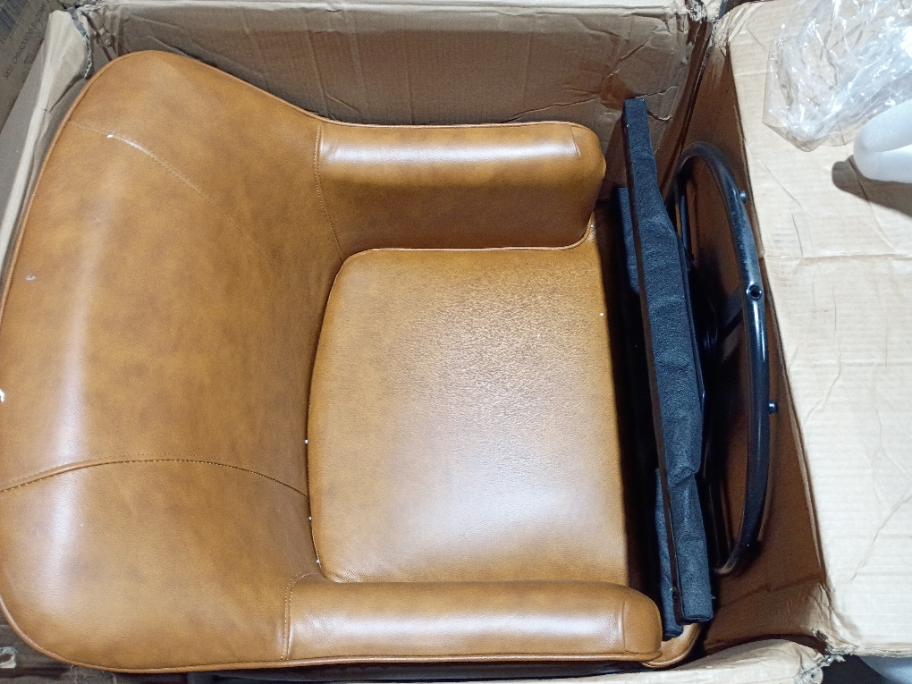 Swivel Arm Chair Camel (Whiskey Brown)