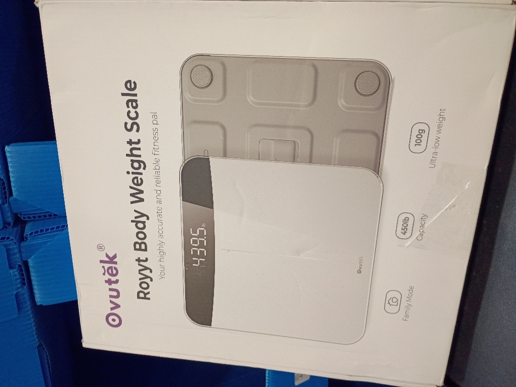 Ovutek Scale for Body Weight, Highly Accurate 450lb Digital Bathroom Scales for People, Automatic Weighing Machine for Baby, Pet, Light Items, Large LED, Sturdy and Durable Base, White