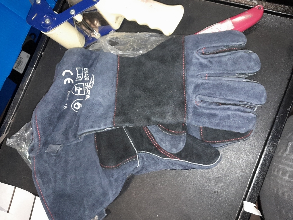 Fireplace Gloves Fire Heat Resistant: Dark-Grey 16IN 932℉ - Fireproof Leather for Fireplace Fire Pit Wood Stove Campfire Furnace BBQ Grill Oven Stick Mig Welding Welder Gear - Birthday Gift XL