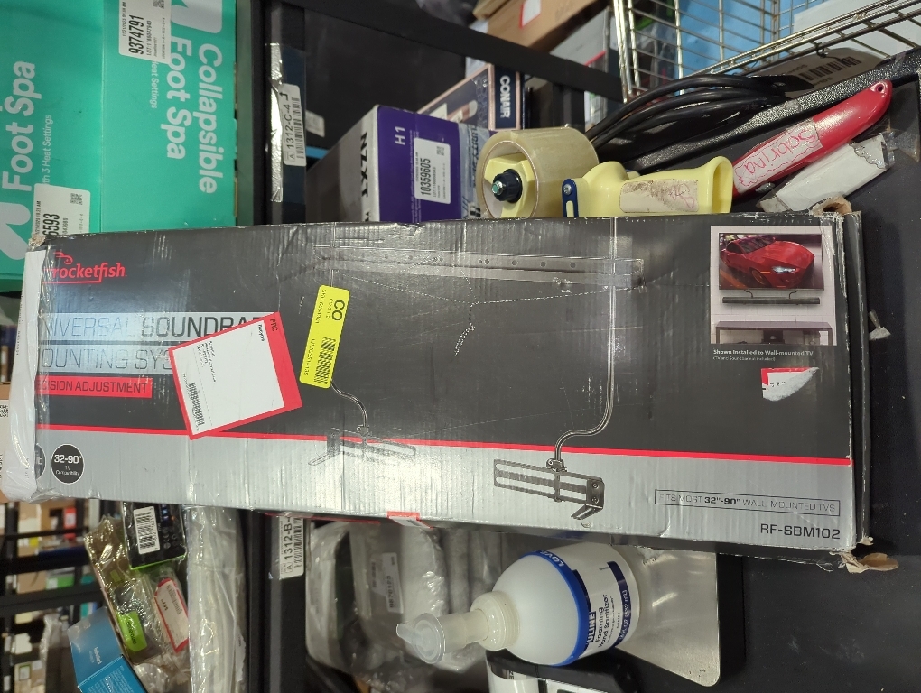 Rocketfish Universal Soundbar Mounting System - Black Soundbar Holder Compatible with 70 to 90 TVs - Adjustable Soundbar Bracket Mounting System - Durable Speaker Holder for Wall