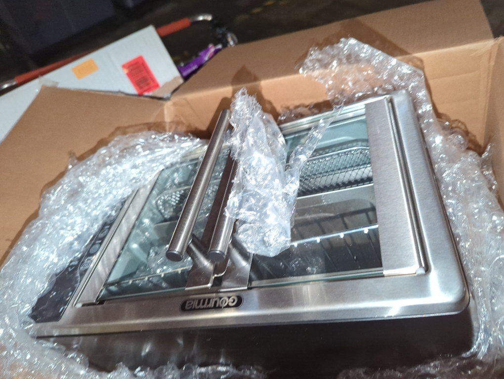 Gourmia French Door Air Fryer – 25 Qt Large Capacity Convection Oven, Fryfroce 360°, Digital Display with 17 Cooking Presets, Bake, Toast, Roast, Dehydrate, Fits 12” Pizza