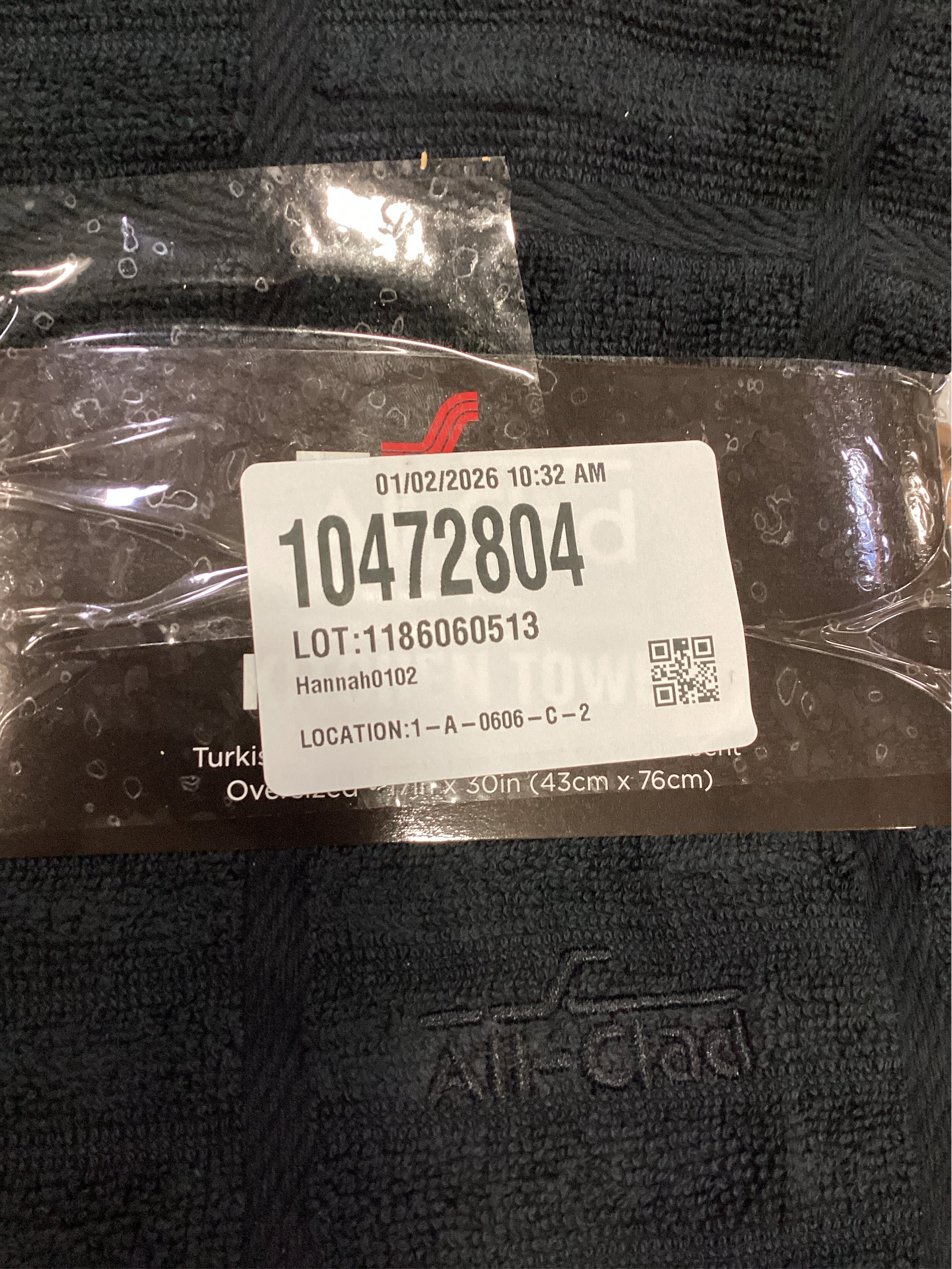All-Clad Solid Cotton Kitchen Towel, 2 Pack, black