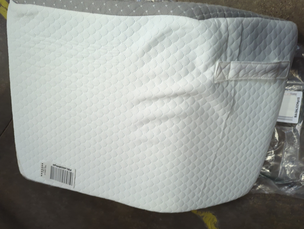 Leg Pillow Elevation Blood Circulation, Leg Wedge for Elevation for Swelling, Leg Elevating Pillow for After Surgery, Memory Foam Foot Knee Pillow for Back Sleeping 23.6×16.8×8 Inch White/Grey