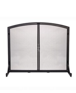 Sureway Home Products 32 x39-in Black Steel 1 -Panel Arched Twin Fireplace Screen