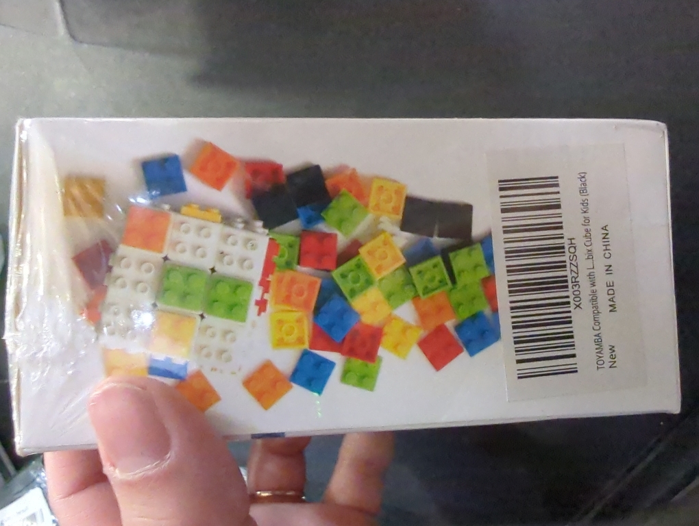 3x3 Brick Speed Cube with Building Blocks, Mini Toy Included, Compatible with Lego Cube, Educational Toy (Black)