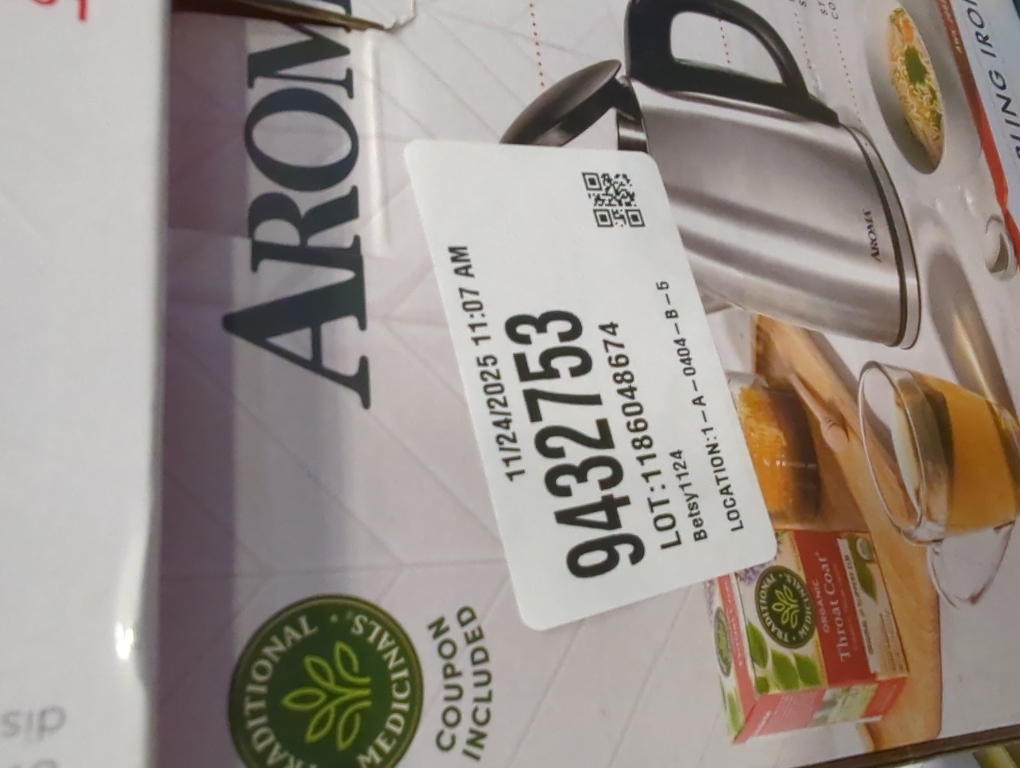 Aroma 1L Electric Water Kettle - Stainless Steel