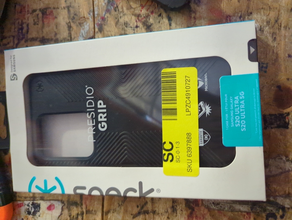 Speck Products Presidio2 Grip Samsung Galaxy S21 Ultra 5G Case, Black/Black/White