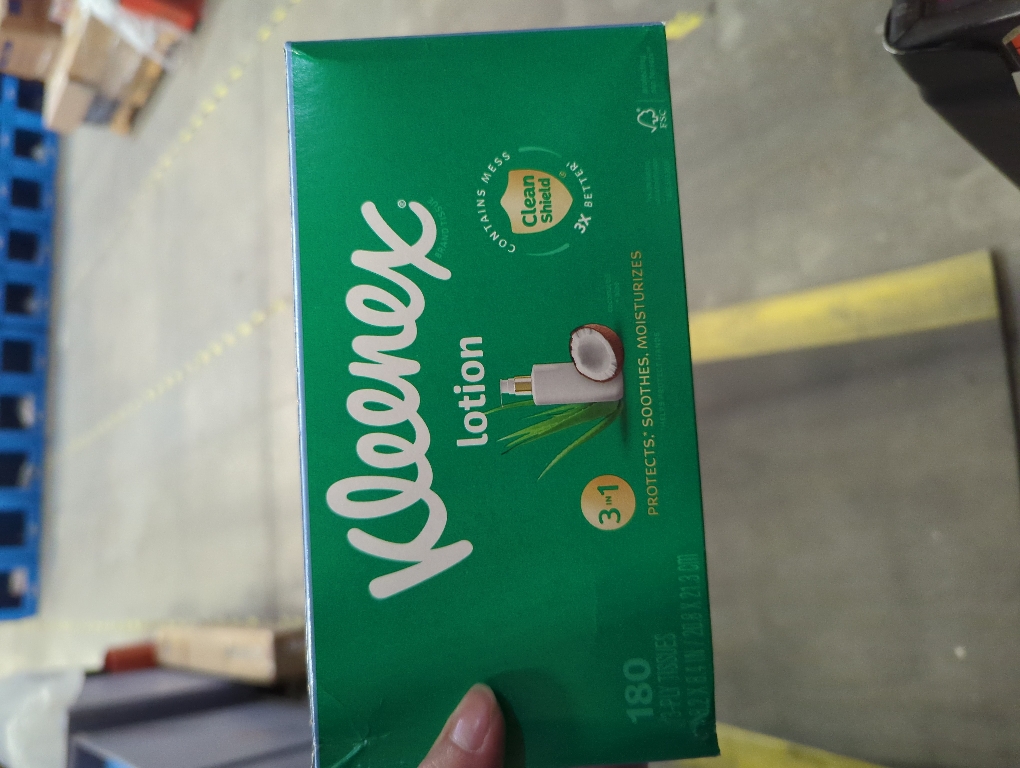 Kleenex Lotion Facial Tissues with Coconut Oil, 8 Flat Boxes, 180 Tissues Per Box, 3-Ply