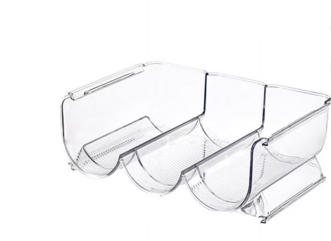 Set of 4 iDesign Stackable 3-Section Bottle Holder for Water, Soda, or Wine Bottles - Clear - Made in USA