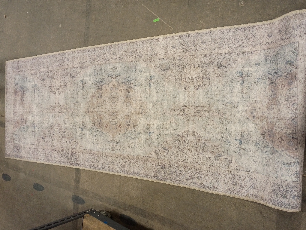 GLN Rugs Vintage Collection - Machine Washable Area Rug, Vintage Washable, Non Slip, Low Pile Rug, Living Room, Bedroom, Bathroom Rug - Easy Clean (2'6x7' Multi/Pink)