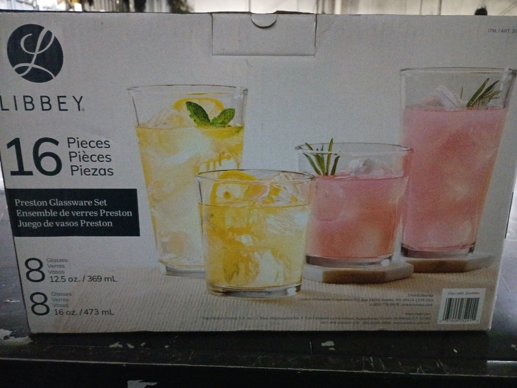 Libbey Preston Tumbler and Rocks Glass Cups Set, All Purpose Everyday Drinking Glasses Set of 16, Glassware Drinking Glasses for Birthdays, Dinners