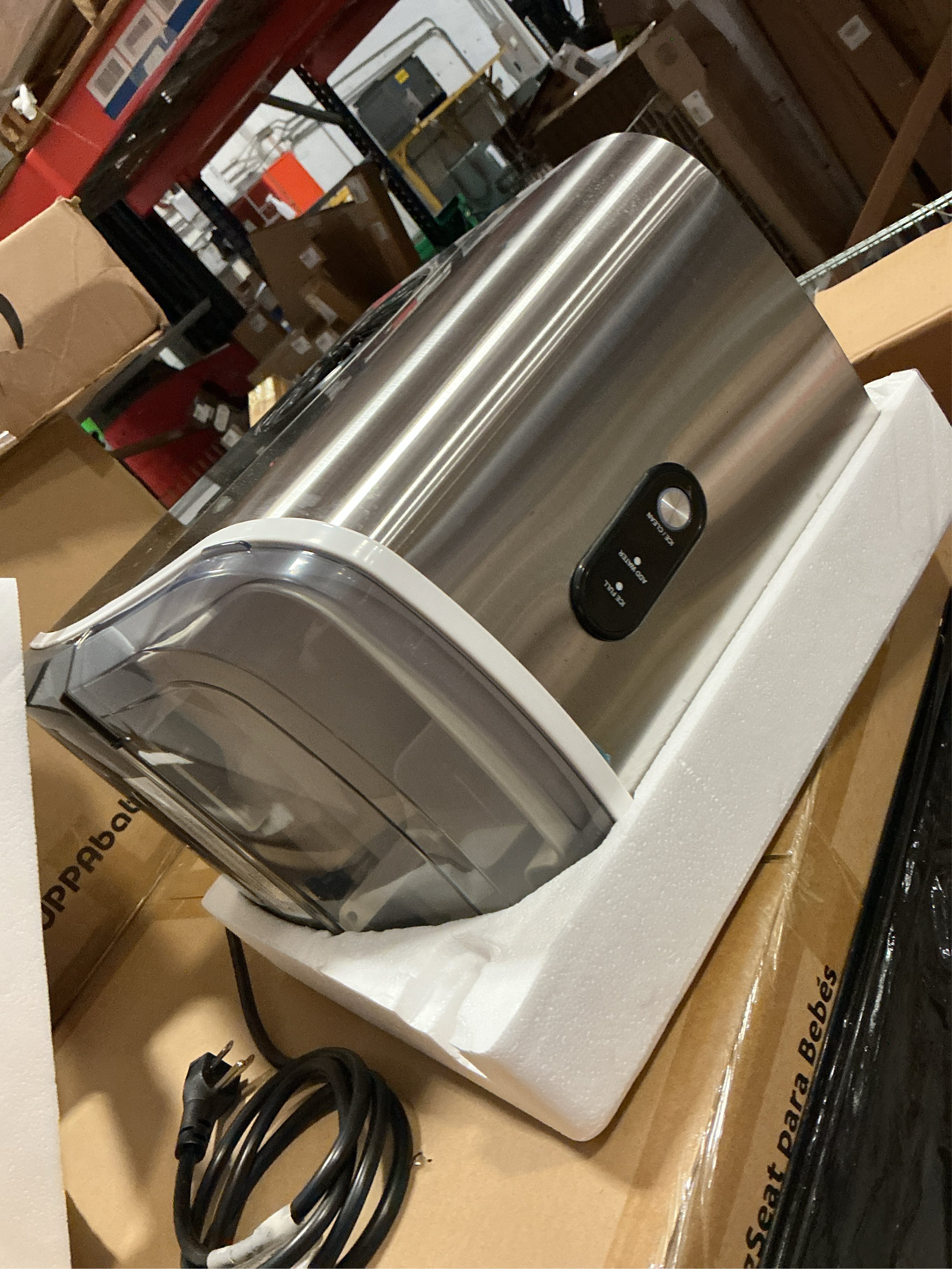 Nugget Countertop Ice Maker - Silonn Chewable Pellet Ice Machine with Self-Cleaning Function, 33lbs/24H, Ice Makers for Home Kitchen Office, Stainless Steel