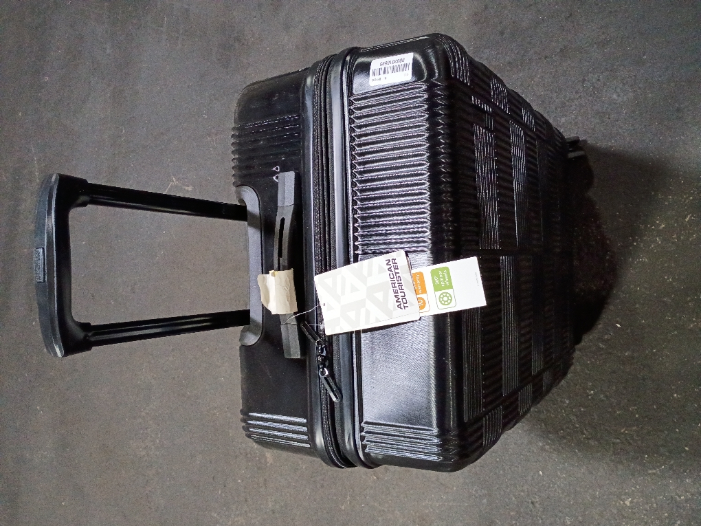 American Tourister NXT Hardside Large Checked Spinner Suitcase - Blackout: 8 Wheels, ABS Shell