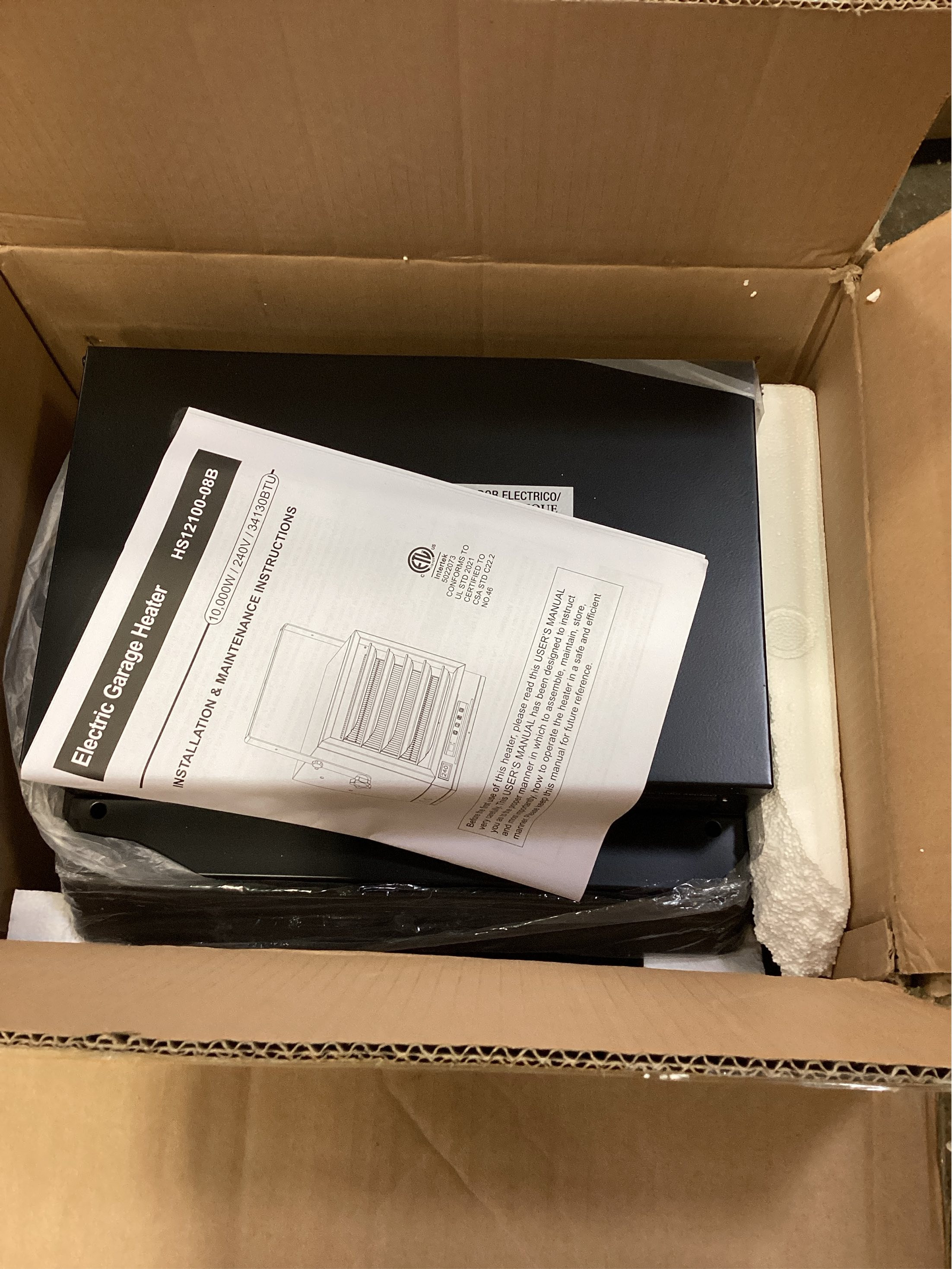 CTSC 10000W Electric Garage Heater, 240v Hardwired Fan-Forced Shop Heater with Digital Thermostat, Remote Control and Timer, ECO Function, Voltage Display Design, Ideal for Workshop, ETL Listed