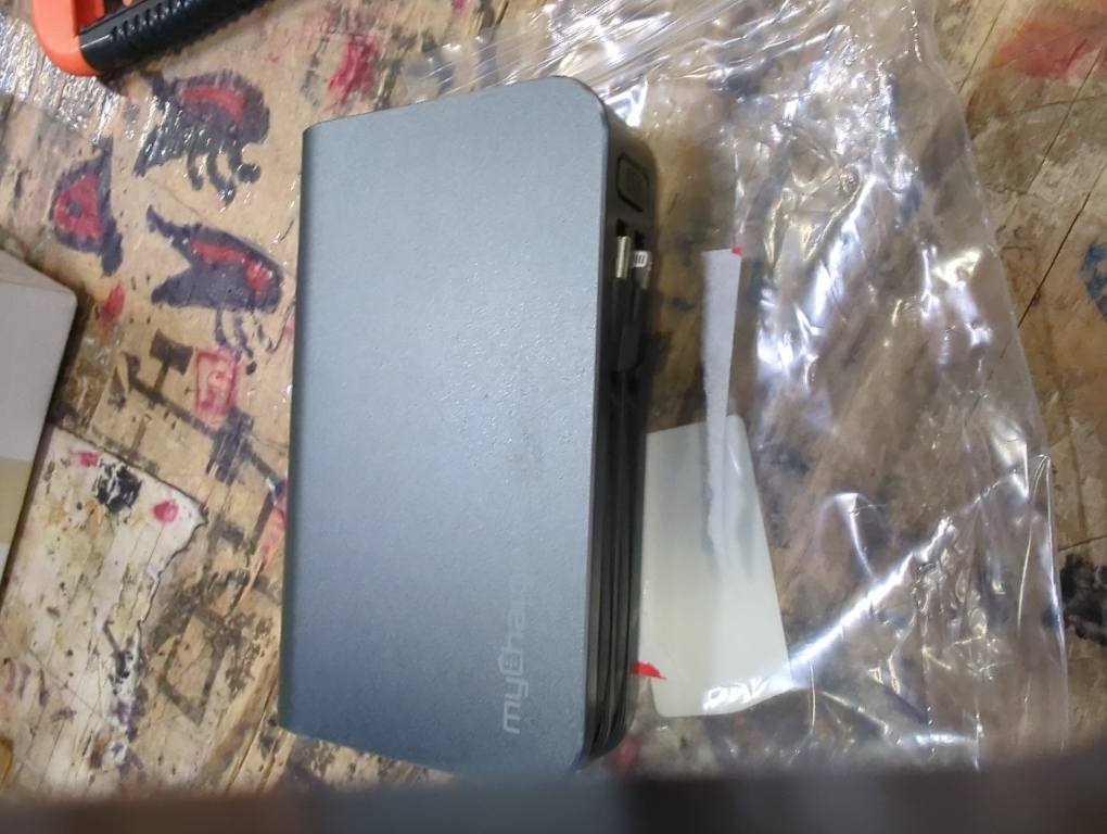 myCharge RetractaCharger 10000mAh Portable Charger Power Bank with 28-Inch Retractable USB-C Cable | Premium Fabric | Built-in Wall Plug | 30W PD Fast Charging | USB-C/A Ports | Digital Display