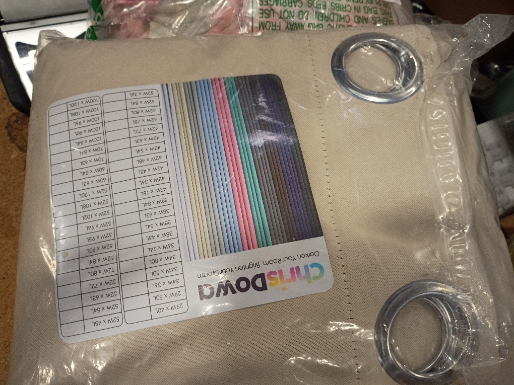 ChrisDowa Grommet Room Darkening Curtains for Bedroom and Living Room - 2 Panels Set Thermal Insulated Blackout Curtains (Beige, 42W x 63L)