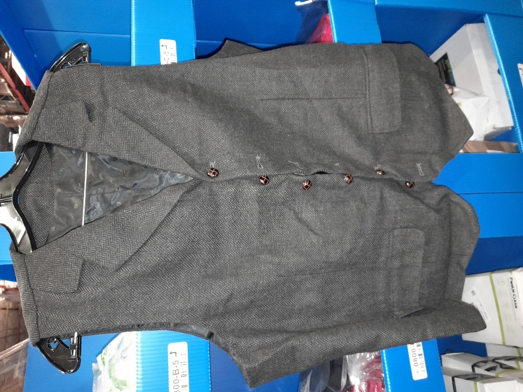 RUNTINGJIA Mens Lapel Suit Vest Tweed Herringbone Business Formal Sleeveless Waistcoat