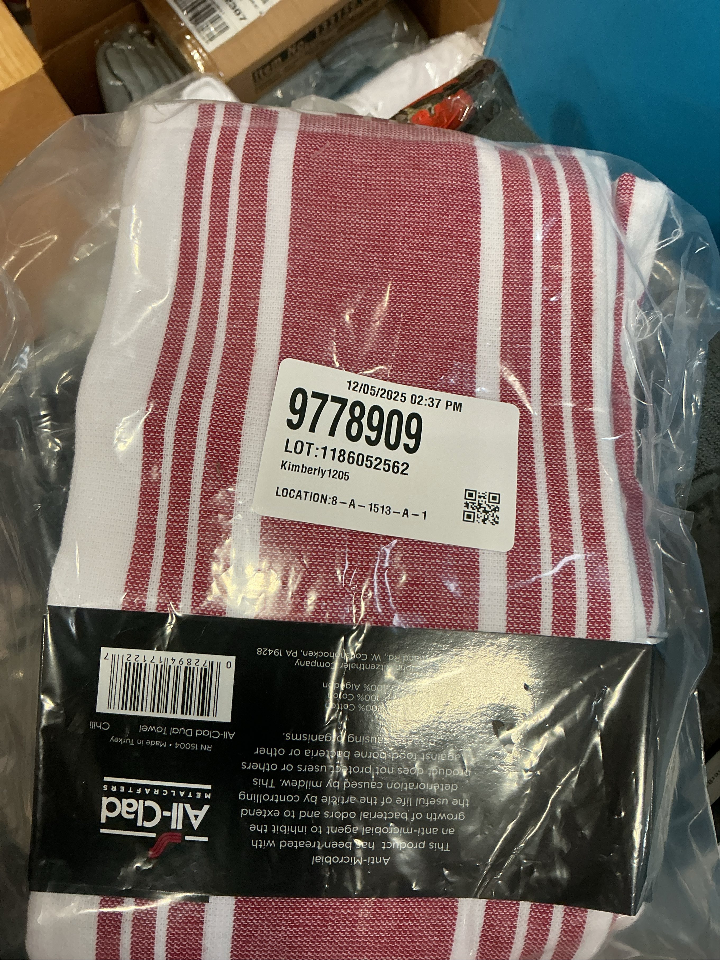 All-Clad Striped Dual Kitchen Towel in Chili