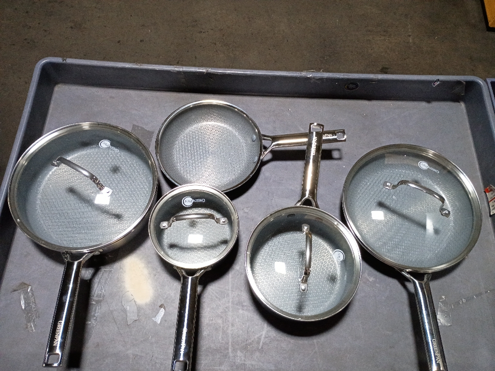 GreenPan Prism 10pc Hybrid Stainless Steel and Ceramic Nonstick Cookware Set