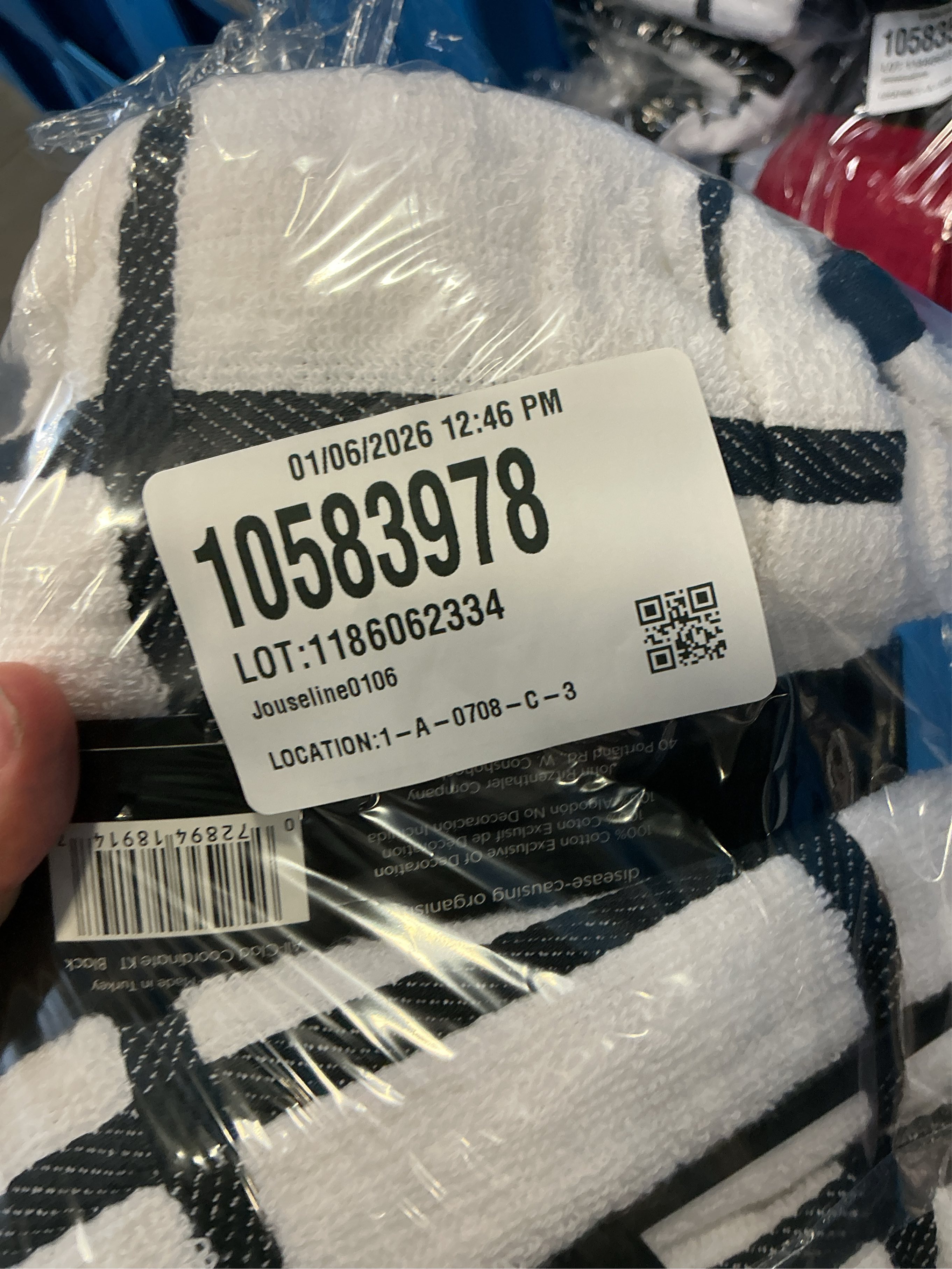 2packs All-Clad Checked Cotton Kitchen Towel, Almond