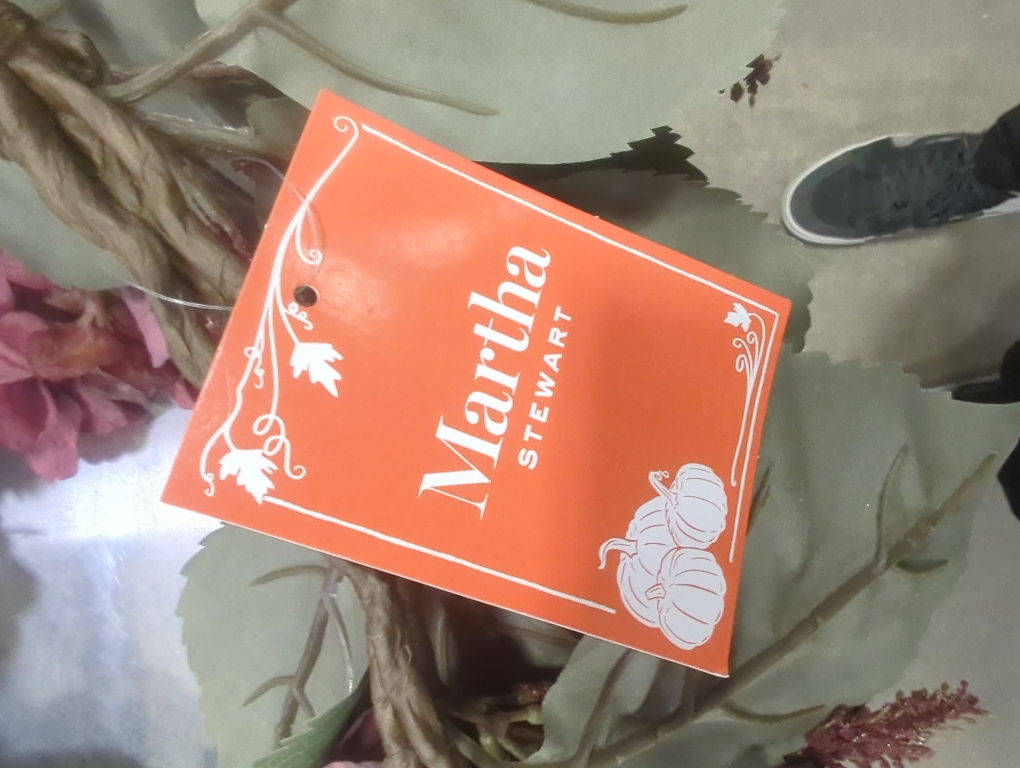 Martha Stewart Purple Decorative Flower Wreath Hanging Pendant for Home and Floral Arrangement for Front Door and Wall Decoration