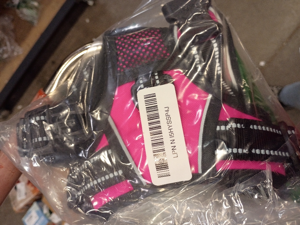 rabbitgoo Dog Harness for Large Dogs, No Pull Pet Vest with 3 Buckles, Adjustable Soft Padded Pet Harness with Easy Control Handle and Reflective Strips, Pink, L