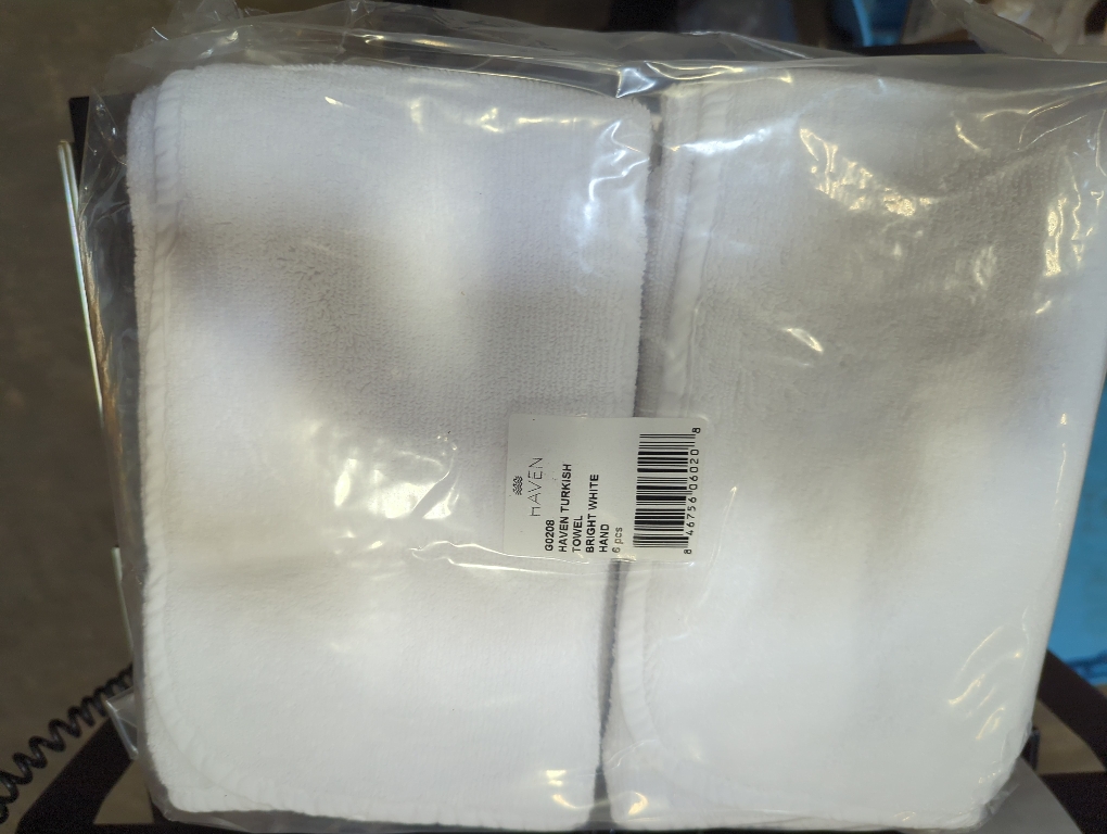 Haven Turkish Cotton 6pc Hand Towel in Bright White