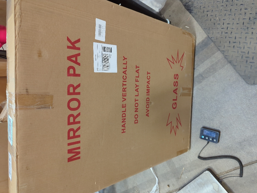 YOSHOOT Farmhouse Wood Bathroom Mirror, 32x24 Rustic Wall Mirror, Round Corner Vanity Mirror for Decor, Vertical or Horizontal Hanging, Selected Wood, 100% Handmade