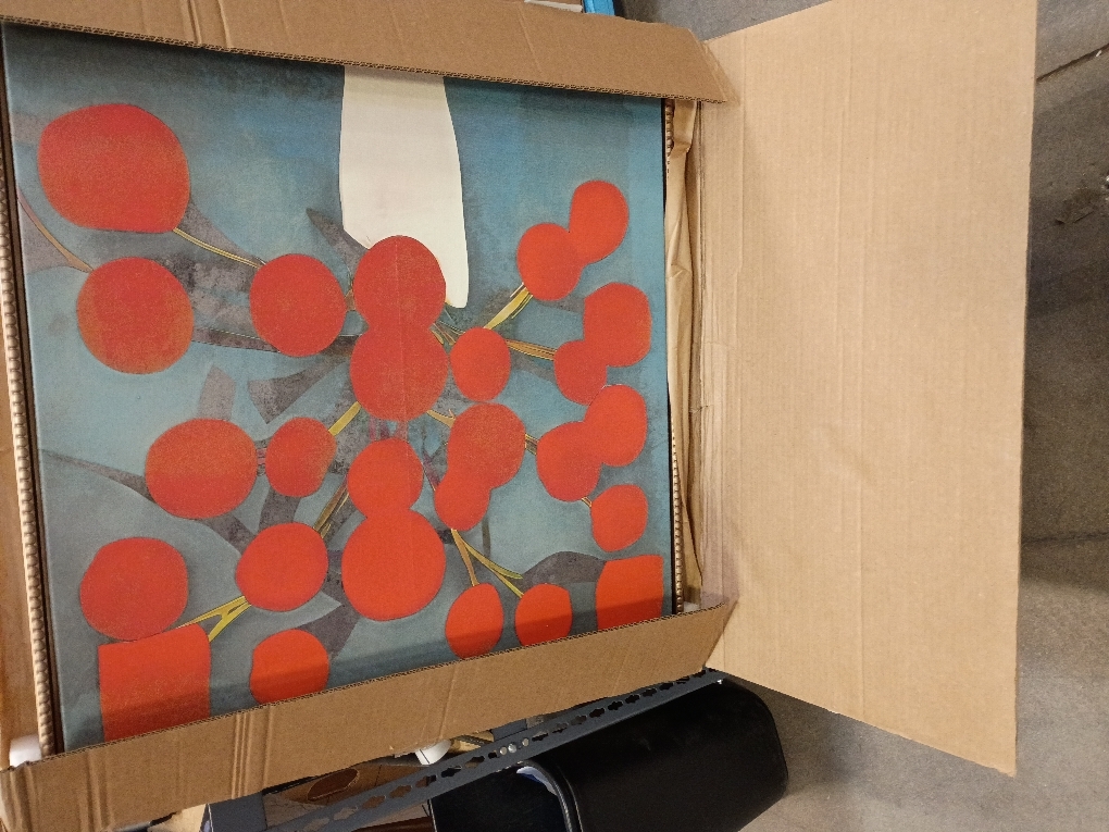 Amanti Art Framed Canvas Wall Art 30x30 Abstract Orange Flowers by Elena Ray, Framed Wall Art Canvas, Abstract Artwork, Traditional Decor, Large Poster Painting for Living Room, Bedroom, Bathroom