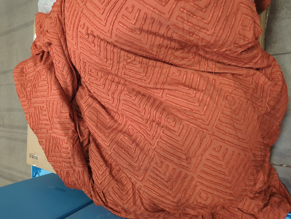 Andency Oversized King Size Comforter Set Burnt Orange - 7 Pieces Bed in a Bag Oversized King Boho Terracotta Bedding Comforter Sets, Rust Tufted Bed Set with Comforter, Sheets, Pillowcases & Shams