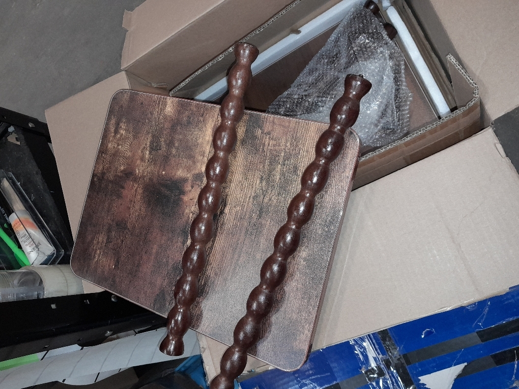 Fultyle Side Table, Small End Table with Storage Shelf, 2-Tier Small Coffee Tables Living Room for Bedroom, Narrow Spaces (Rustic Brown)