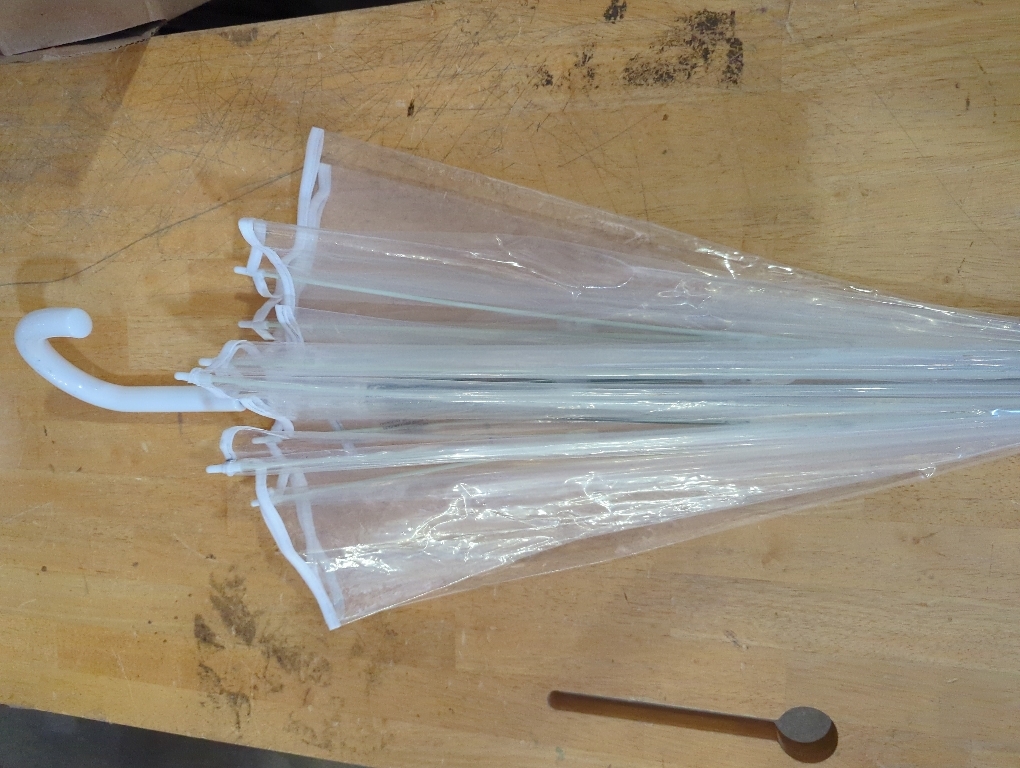 Amazon Basics Clear Umbrella for Rain, Round Bubble Umbrella for Wedding, With Wide Coverage (35 Canopy Diameter), Auto Open, Strong Fiberglass Frame, Steel Shaft, Spoke Protectors for Safety