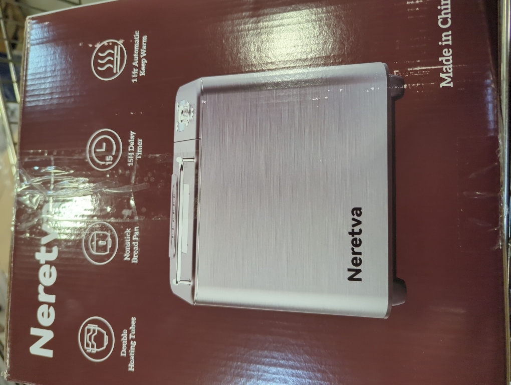 Neretva Bread Maker, 20-IN-1 2LB Bread Machine Dual Heater Bread Maker Machine Automatic with Nonstick Ceramic Pan, 15H Timer & 1H Keep Warm Set, Low Noise, Stainless Steel Breadmaker Recipe-Silver