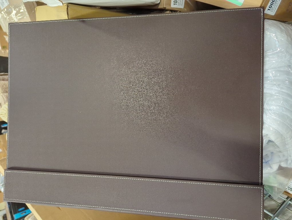 KINGFOM Ultra-Smooth PU Leather Desk Pad & Mat Office Desk Drawing & Writing Board A3/ A4 File Paper Clip Table Protector Mat on Top Large 24''x18'' (Brown)