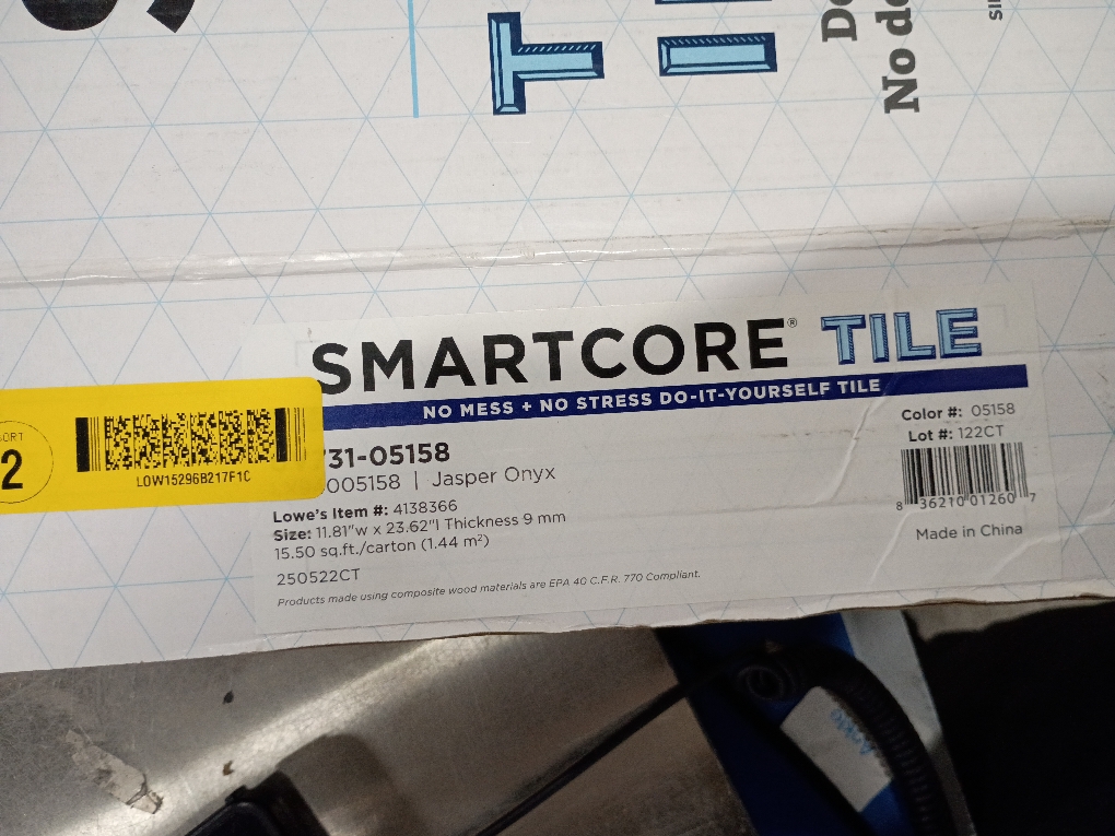 SMARTCORE Jasper Onyx Gray Stone Look 1-mil x 12-in W x 24-in L Waterproof Interlocking Luxury Vinyl Tile Flooring (15.5-sq ft/ Carton)