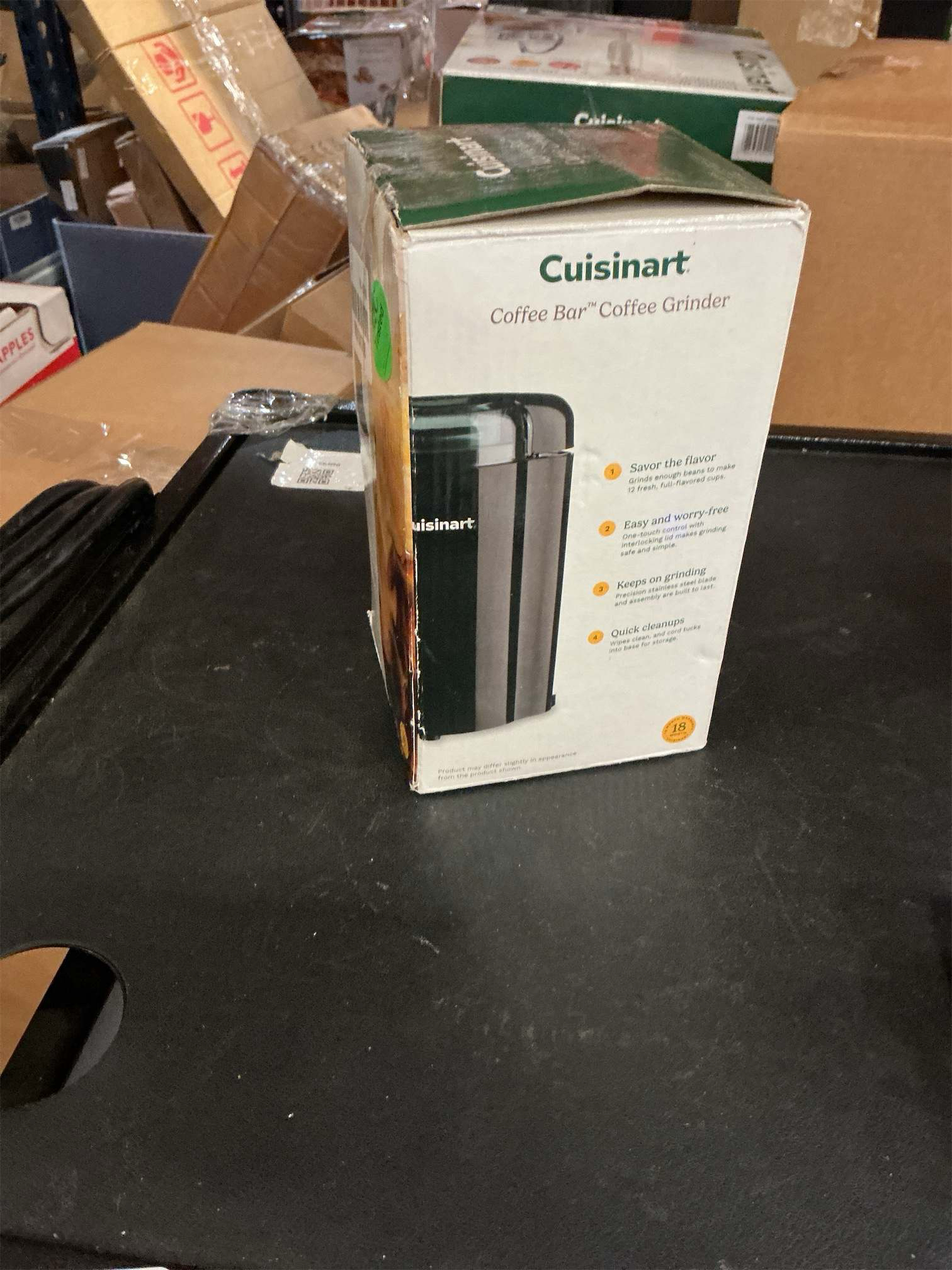 Cuisinart Coffee Grinder, One Touch Control Coffee Bean Grinder with Stainless Steel Bowl and Blades, 2.5 oz/70g Capacity Enough for 12 Cups, On/Off Switch with Safety Interlock, DCG-20BKN, Black ‼️doesn’t come with lid and has mild stains ‼️
