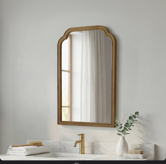 Ancalin Solid Wood Arched Wall Mirror