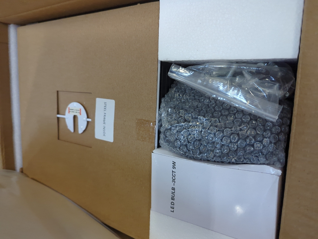 Floor Lamp with Shelves, Modern Square Standing Lamp with 3 Color Temperature Bulb, Corner Display Bookshelf Lamp for Living Room, Bedroom and Office (Black)