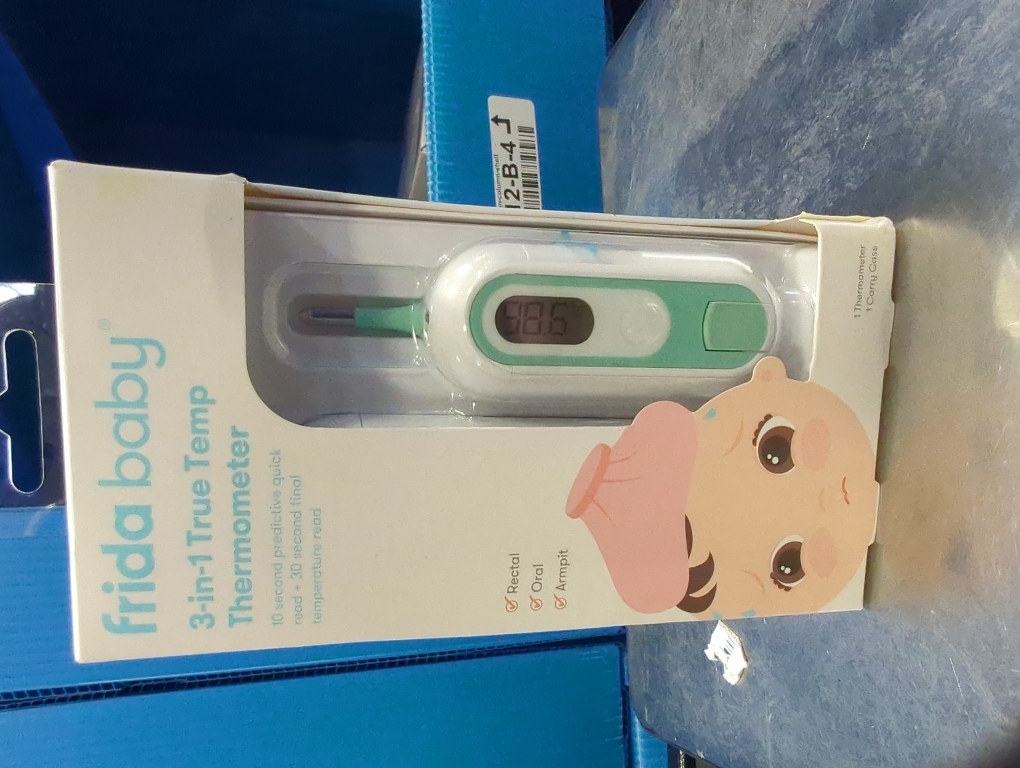 Frida Baby 3-in-1 Rectal, Underarm & Oral Thermometer for Kids, Digital Baby Thermometer for Infants, Toddlers, & Kids, Quick & Accurate Temperature Check, Includes Carrying Case for Storage
