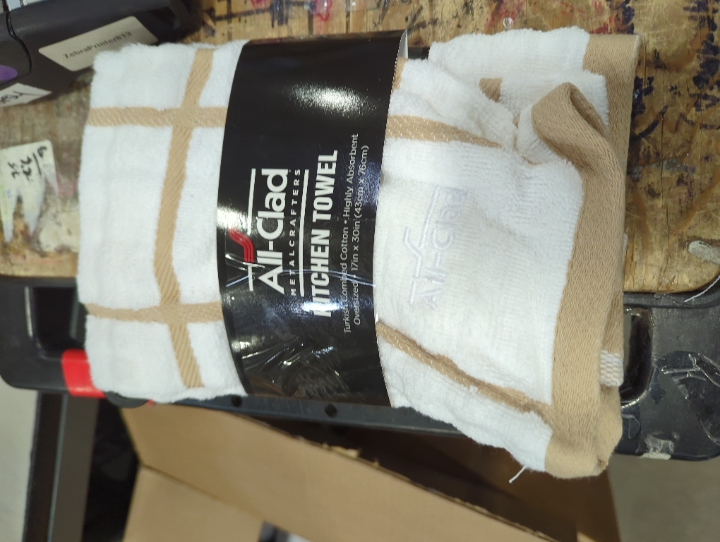 All-Clad Checked Kitchen Towel: Highly Absorbent, Super Soft Long Lasting - 100% Cotton, 17x30 Tea Towel for Cleaning & Drying Dishes, Pans, Glassware, or Countertops, (1-Pack), Cappuccino