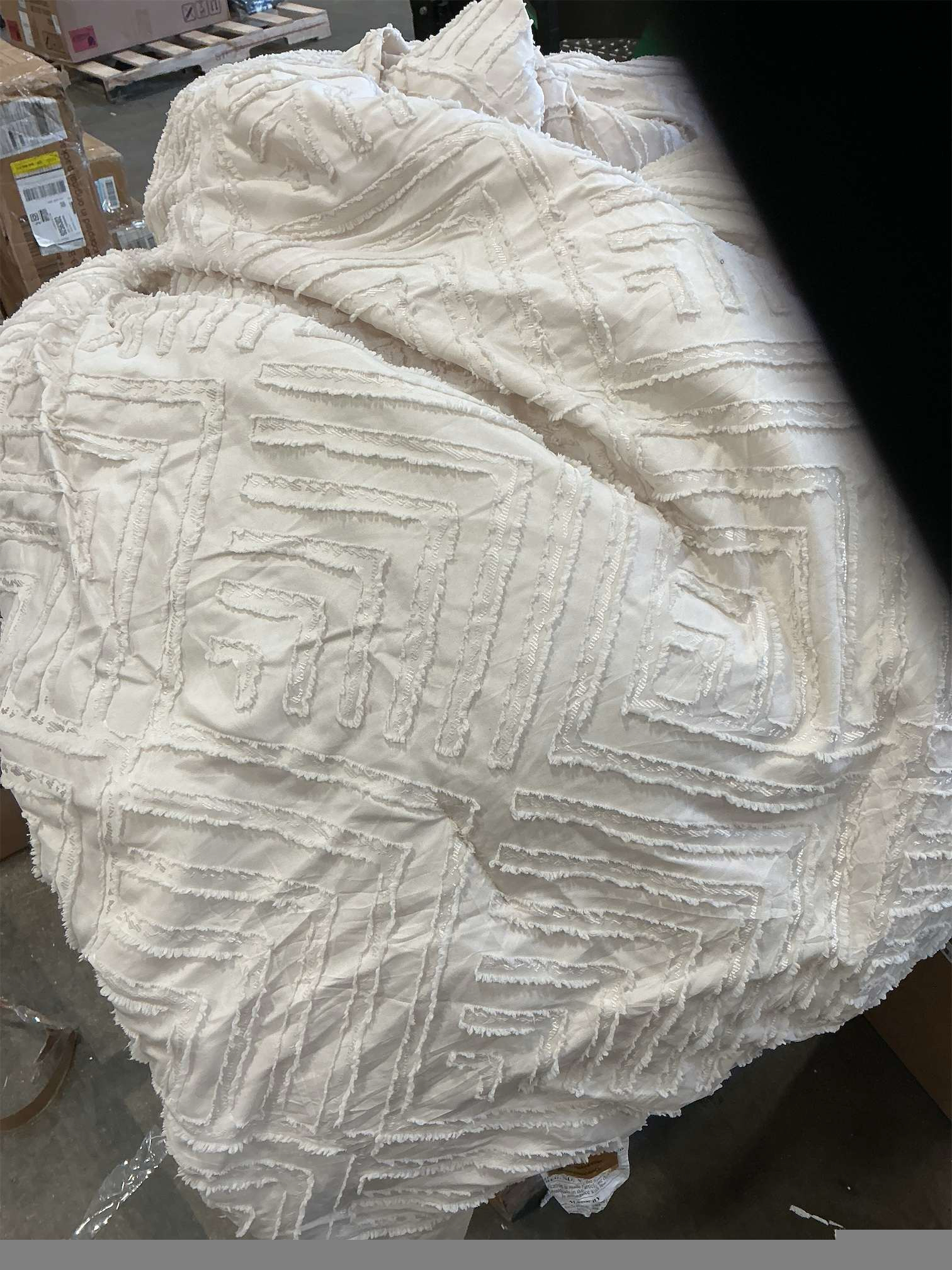 King Size Comforter Set Beige, 7 8-A-2400-A-1Pieces Boho King Bedding Comforter Set Cream, All Season Soft Lightweight Tufted Textured Down Alternative Comforter Fluffy Bed Set