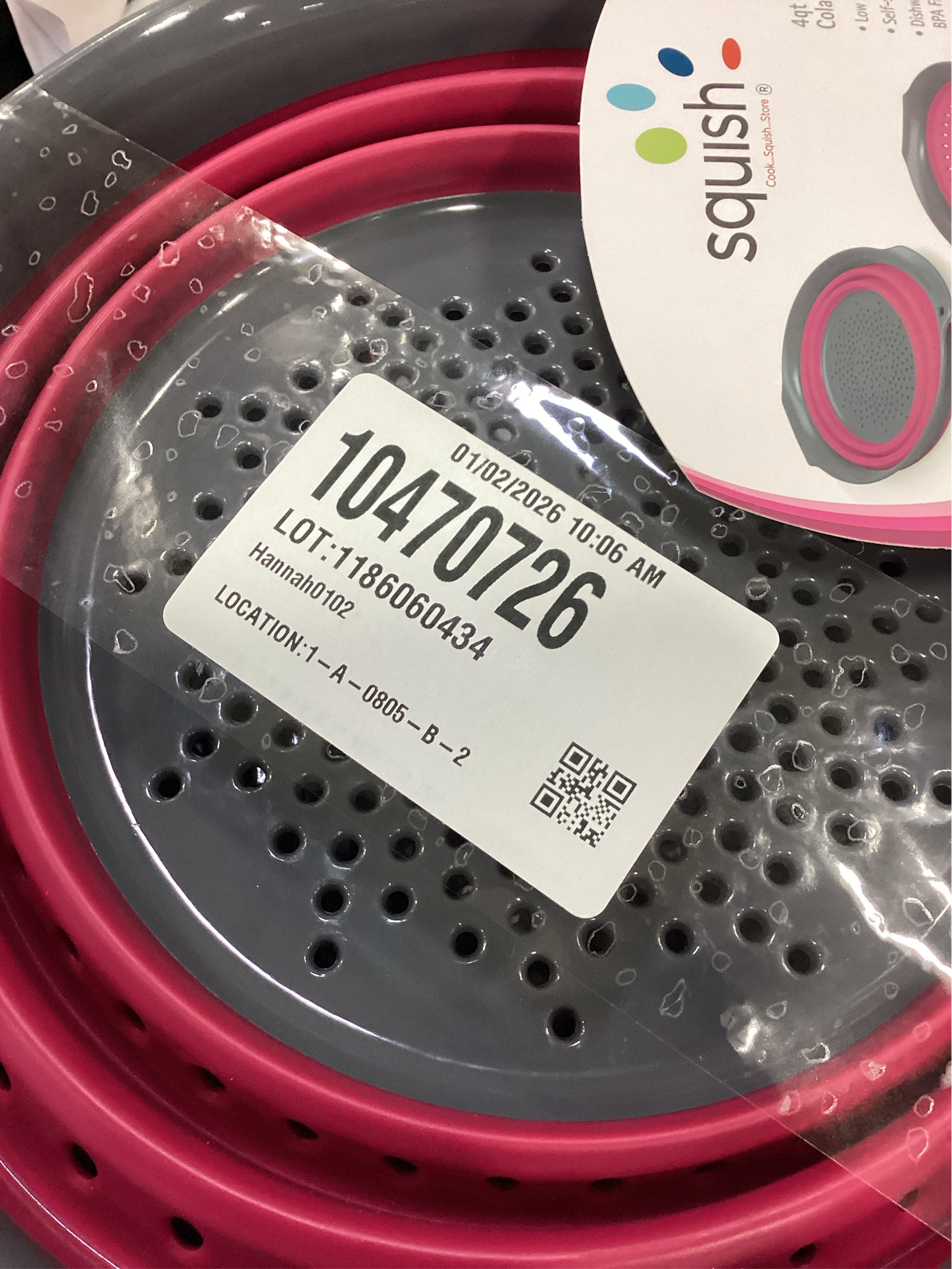 Squish 4 Qt. Collapsible Colander in Berry/Gray 2 pack