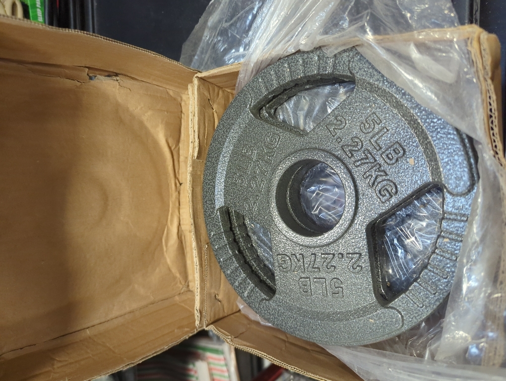 4 PACK Fitvids Olympic 2-Inch Cast Iron Barbell Set, Including 255 Pounds Weight Plates Set with 7FT Olympic Bar (300 Pounds Total), Multiple Packages